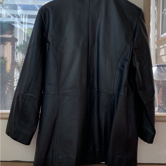 Black leather coat - Picture 2 of 2